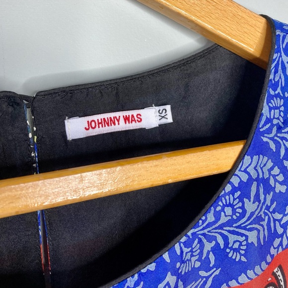 Johnny Was NWT Moa Kabelo Habutai Printed Silk Tunic Boho Mini Shift Dress XS - Picture 12 of 14